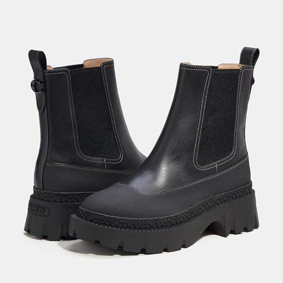 NEW Coach Women's Black Jayla Leather Bootie - Picture 4 of 7